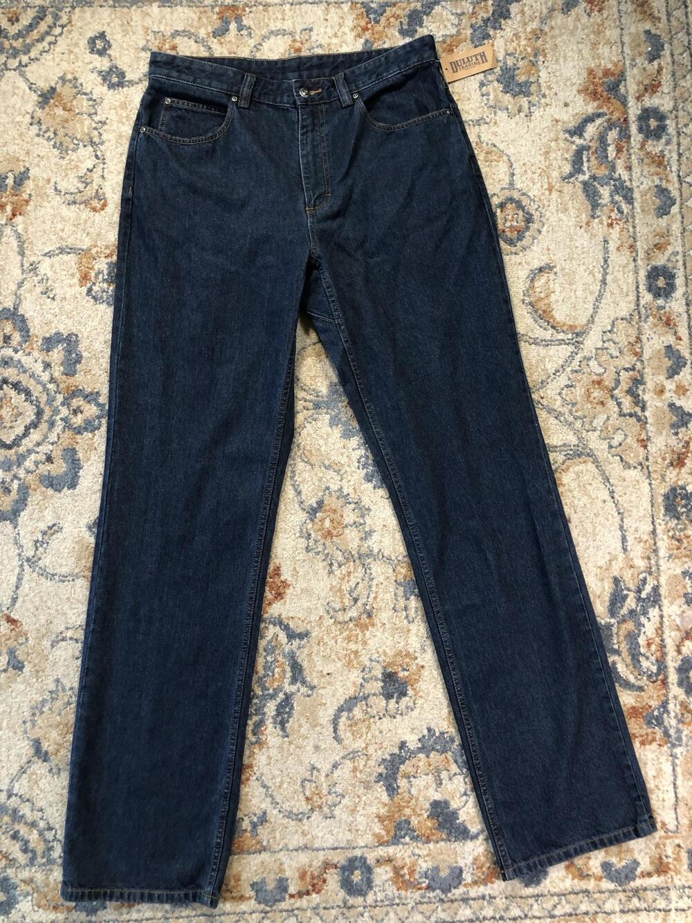 Duluth Trading Co Jeans Mens 34x36 Blue Dark Wash Relaxed Straight Denim Pants